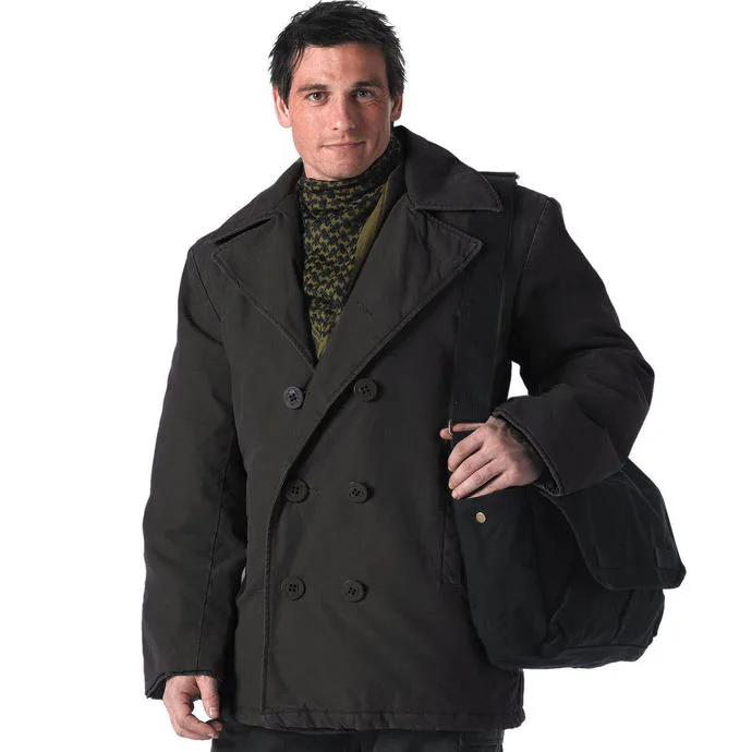 ROTHCO PEA COAT- BLACK Černá S